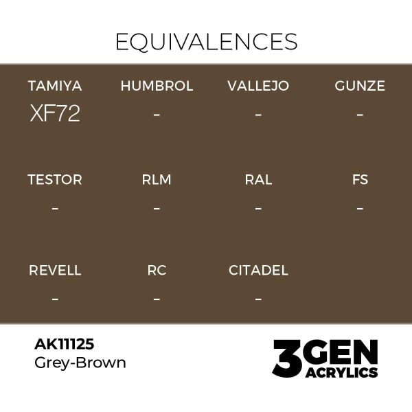AK 11125 17 ml. Grey-Brown, 3GEN Akrilik Model Boyası
