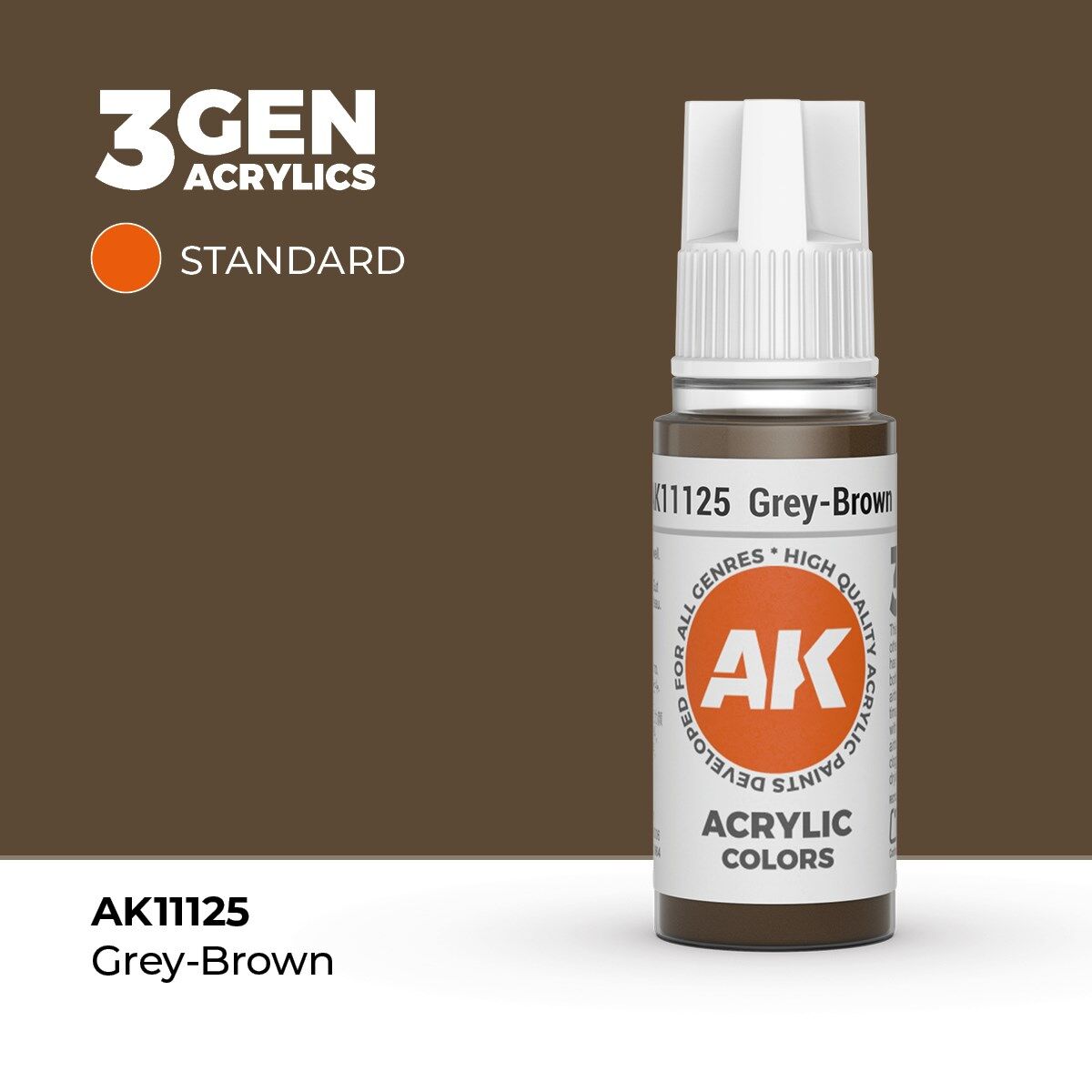 AK 11125 17 ml. Grey-Brown, 3GEN Akrilik Model Boyası