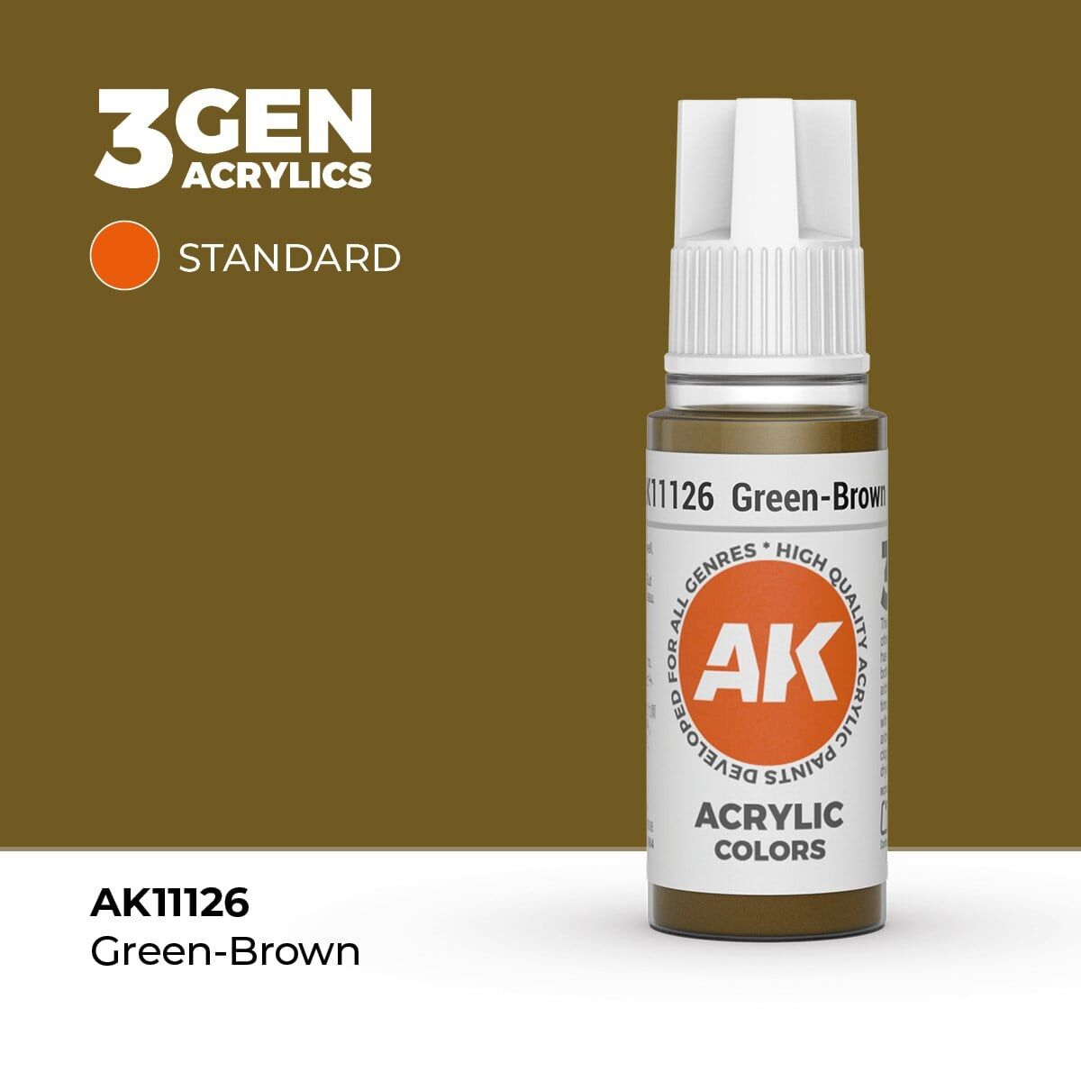 AK 11126 17 ml. Green-Brown, 3GEN Akrilik Model Boyası