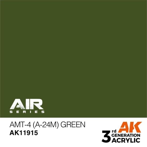 AK 11915 17 ml. AMT-4 (A-24m) Green, Aircraft Serisi 3GEN Akrilik Model Boyası