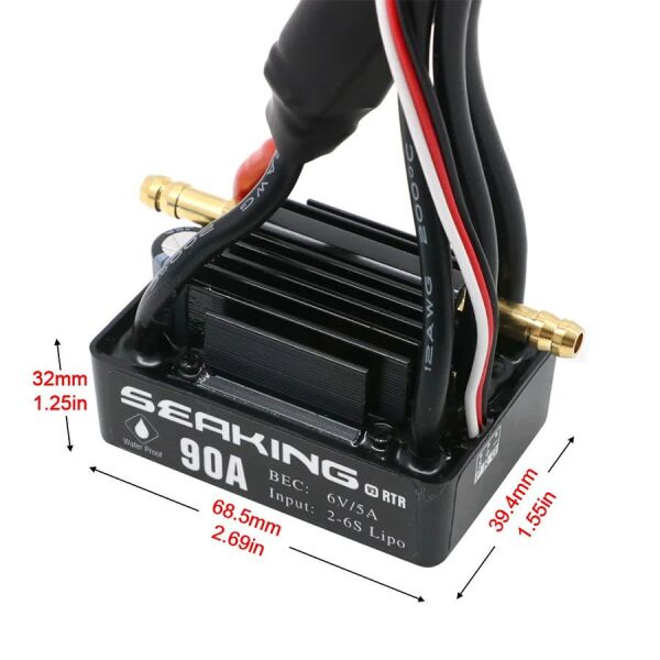 Seaking V3 90A Tekne ESC Su Soğutmalı 2S-6S