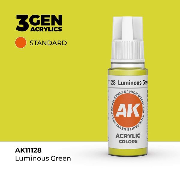 AK 11128 17 ml. Luminous Green, 3GEN Akrilik Model Boyası