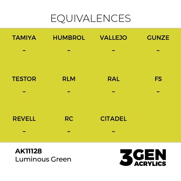 AK 11128 17 ml. Luminous Green, 3GEN Akrilik Model Boyası