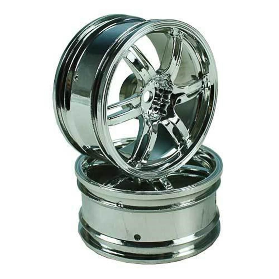 Fuyuan 8318S3 Silver 6 Spoke Wheels 1 Pair(1/10 Ölçek, Car)