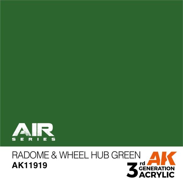 AK 11919 17 ml. Radome & Wheel Hub Green, Aircraft Serisi 3GEN Akrilik Model Boyası