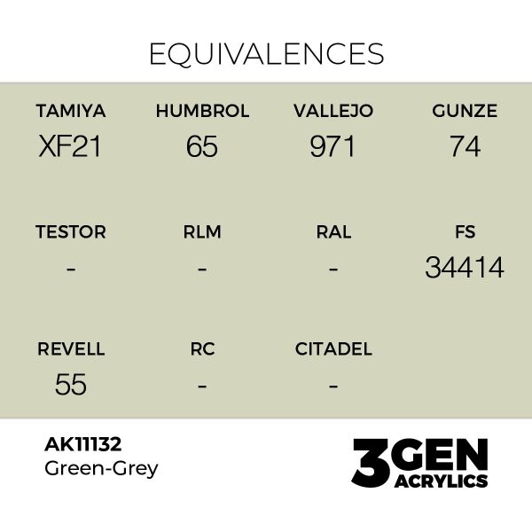 AK 11132 17 ml. Green-Grey, 3GEN Akrilik Model Boyası
