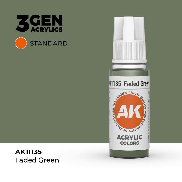 AK 11135 17 ml. Faded Green, 3GEN Akrilik Model Boyası