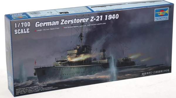 1/700 German Zerstorser Z-21 1940