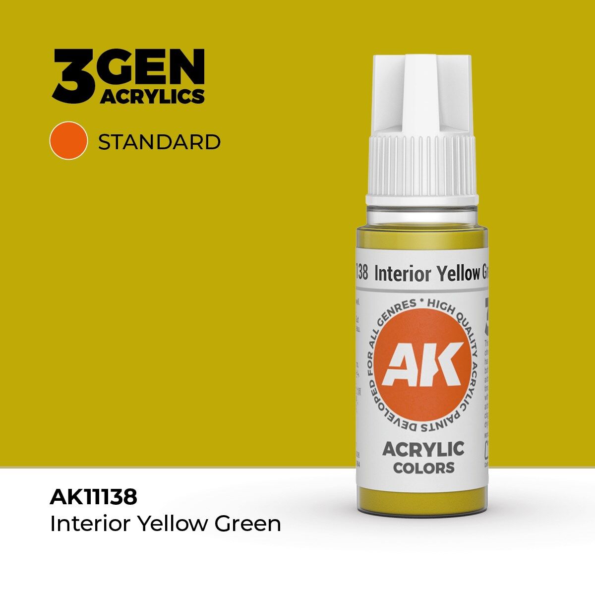 AK 11138 17 ml. Interior Yellow Green, 3GEN Akrilik Model Boyası