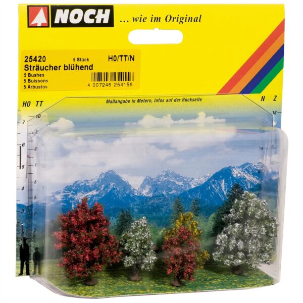 Noch 25420 Çiçekli Çalılar, 3-4 cm. 5 Adet, Diorama Malzemesi