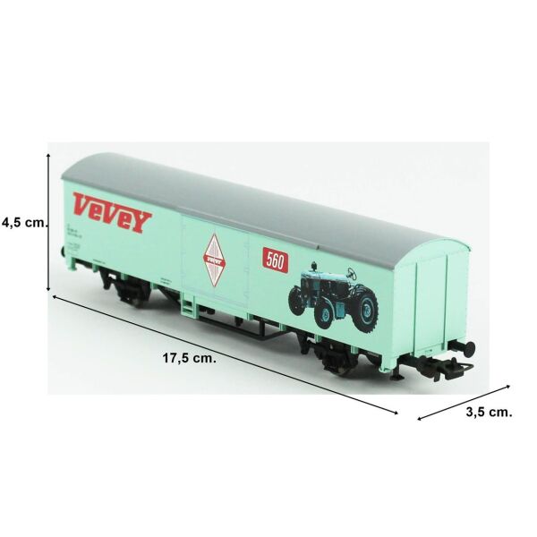 Piko (Classic) 54306 1/87 Ölçek,  Vevey, Kapalı Kasalı, SBB 3.Dönem, Model Tren Yük Vagonu
