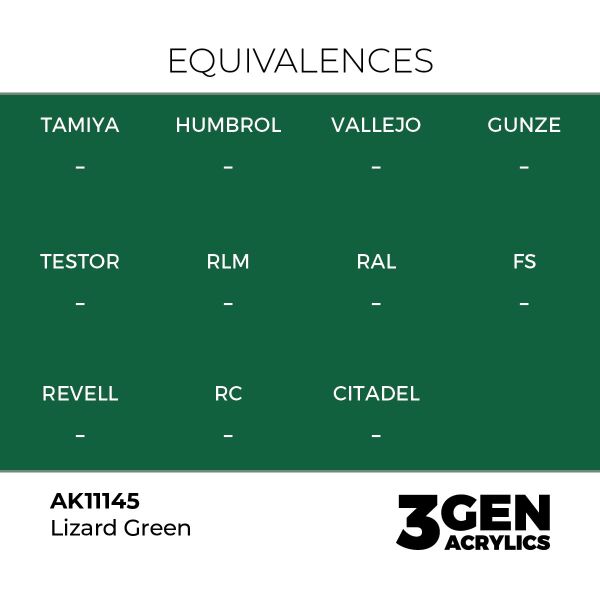 AK 11145 17 ml. Lizard Green, 3GEN Akrilik Model Boyası