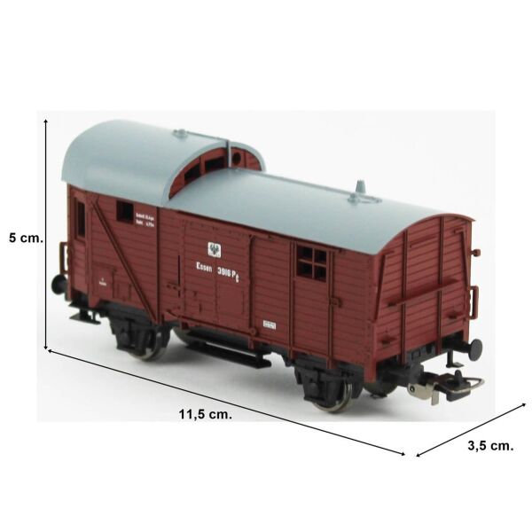 Piko (Expert) 54329 1/87 Ölçek, 14 Caboose, KPEV 1.Dönem, Model Tren Yük Vagonu