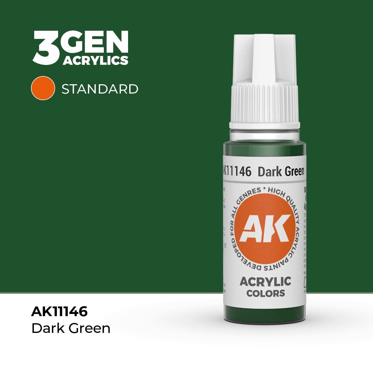 AK 11146 17 ml. Dark Green, 3GEN Akrilik Model Boyası