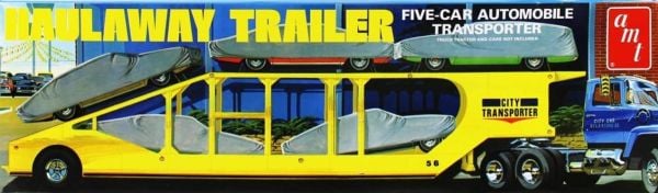 AMT 1193 1/25 Ölçek, 5Car Haulaway Trailer Araba Taşıma Dorsesi, Plastik Model kiti