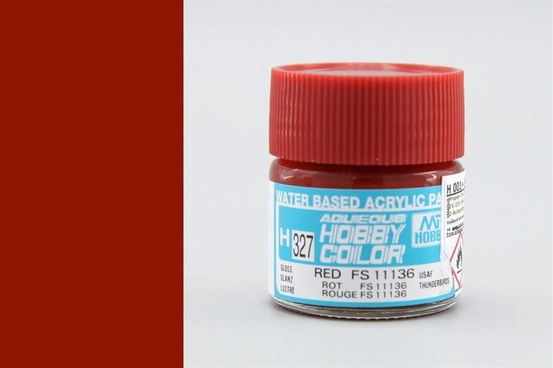 Mr.Hobby H-327 10 ml. Red FS 11136, Aqueous Serisi Model Boyası