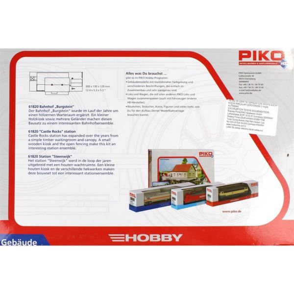 Piko 61820 1/87 Ölçek, İstasyon (Burgstein), Plastik Model Kiti