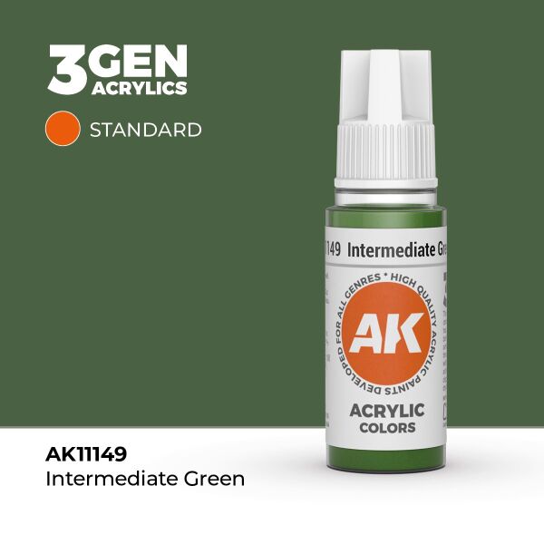 AK 11149 17 ml. Intermediate Green, 3GEN Akrilik Model Boyası