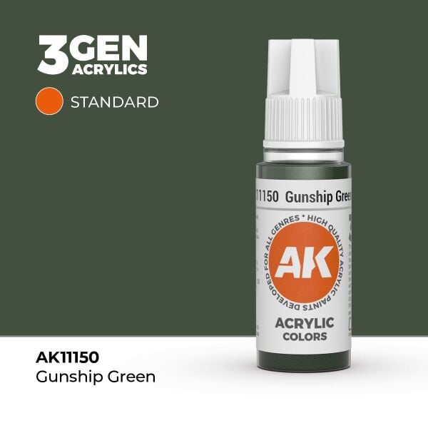 AK 11150 17 ml. Gunship Green, 3GEN Akrilik Model Boyası