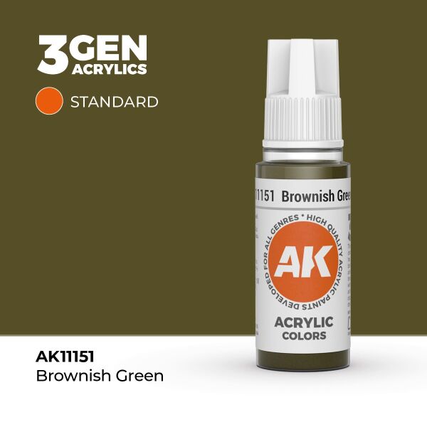 AK 11151 17 ml. Brownish Green, 3GEN Akrilik Model Boyası