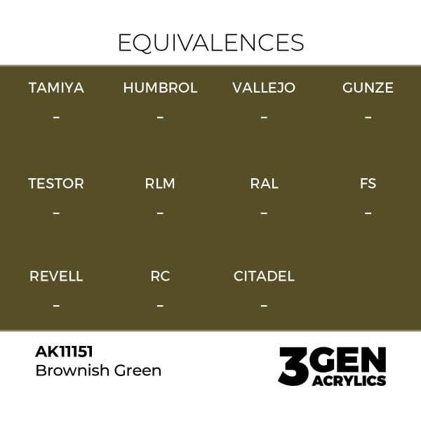 AK 11151 17 ml. Brownish Green, 3GEN Akrilik Model Boyası