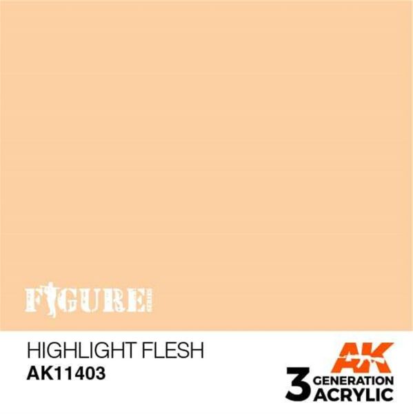 AK Interactive 11403 17 ml. Highlight Flesh, Figürler için Akrilik Model Boyası