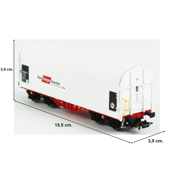 Piko (Expert) 54589 1/87 Ölçek, Yanı Açılan Brandalı, Rail Cargo Austria 4.Dönem, Model Tren Yük Vagonu