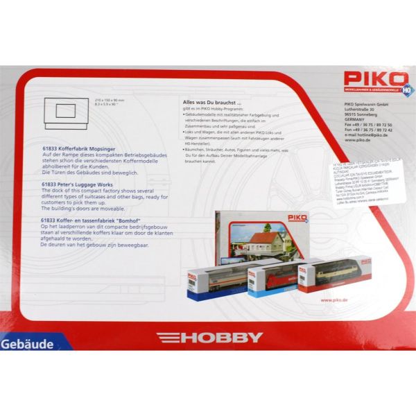 Piko 61833 1/87 Ölçek, Bavul Fabrikası (Mopsinger), Plastik Model Kiti