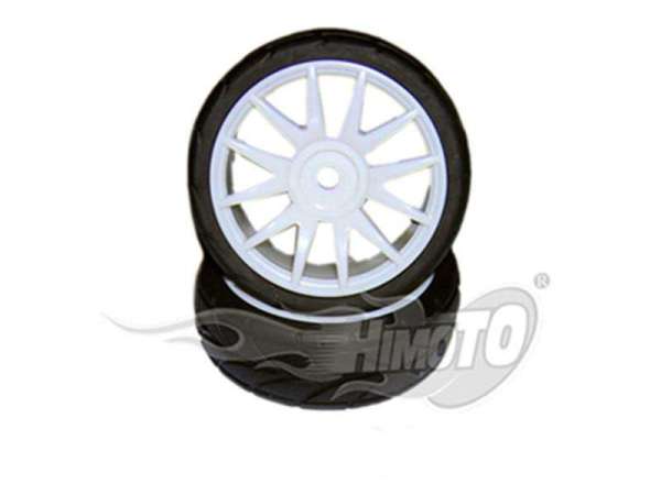 White Rim & Tire Complete 1/16 (82827W+82828) 2P