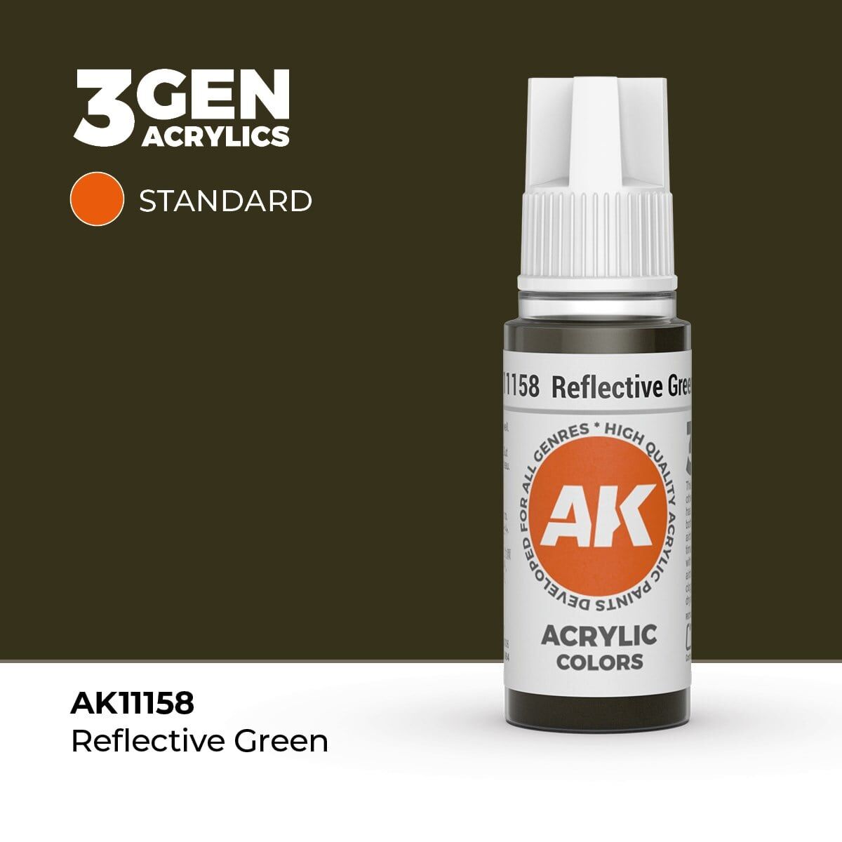 AK 11158 17 ml. Reflective Green, 3GEN Akrilik Model Boyası
