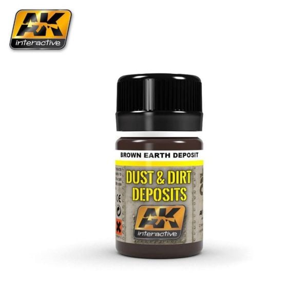 AK Interactive 4063 35 ml. Kahverengi Toprak Efekti, Deposits Serisi Enamel Model Boyası