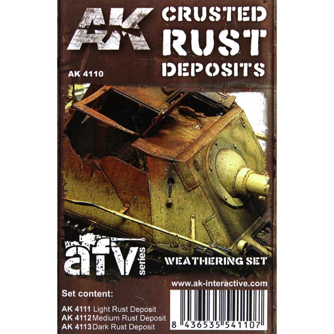 AK Interactive 4110 3x35 ml. Pas Öbekleri Efekti, Enamel Model Boyası Seti