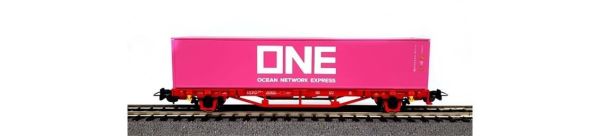 Piko 57757 1/87 Ölçek, NS IV, 40' ONE Konteynerli, Düz Kasa, Model Tren Konteyner Vagonu