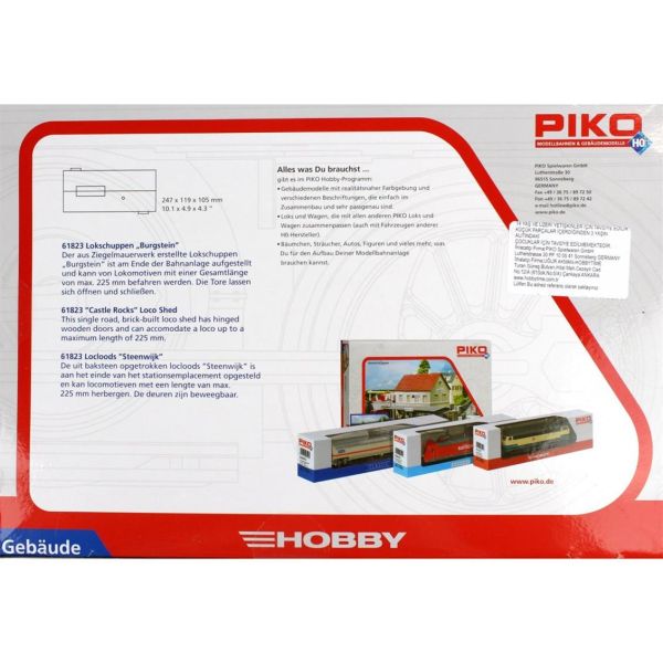 Piko 61823 1/87 Ölçek, Tekli Lokomotif Garajı, Plastik Model Kiti