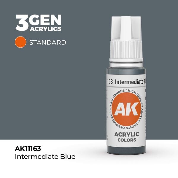 AK 11163 17 ml. Intermediate Blue, 3GEN Akrilik Model Boyası