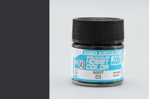 Mr.Hobby H-343 10 ml. Soot, Aqueous Serisi Model Boyası