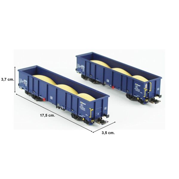 Piko (Expert) 58239 1/87 Ölçek, 2 Adet Eaos Gondola Tipi, Kum Taşıyan, Axbenet 6.Dönem, Model Tren Yük Vagonu