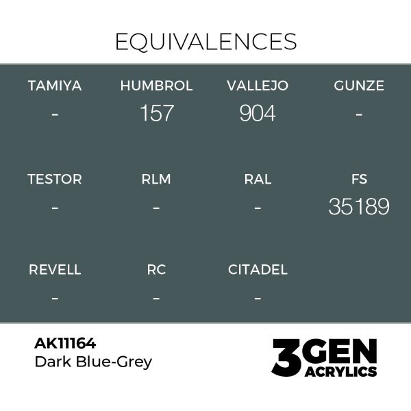 AK 11164 17 ml. Dark Blue-Grey, 3GEN Akrilik Model Boyası
