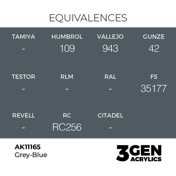 AK 11165 17 ml. Grey-Blue, 3GEN Akrilik Model Boyası