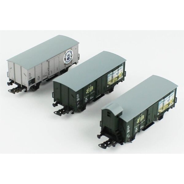 Piko (Classic) 58398 1/87 Ölçek, 3 Farklı Tipte Bira Taşıma Tanklı, DB 3.Dönem, Model Tren Yük Vagonu