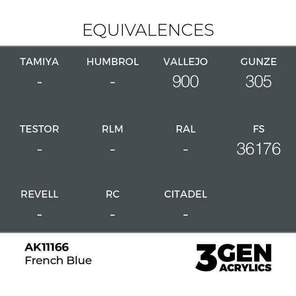 AK 11166 17 ml. French Blue, 3GEN Akrilik Model Boyası