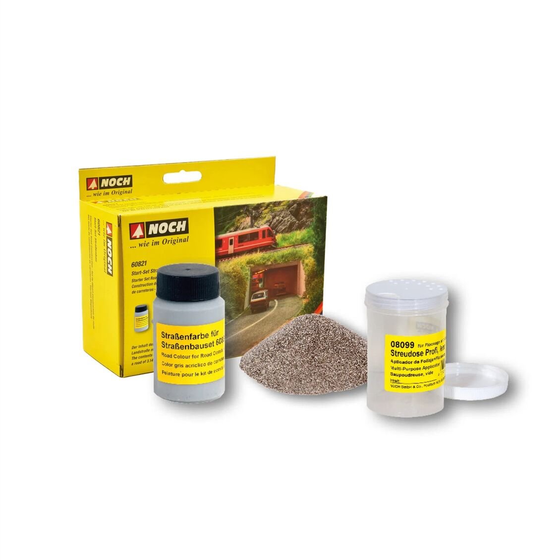 Noch 60821 Yol Yapımı Seti, 250 Gram Balast, 125 ml. Gri Boya, Diorama Malzemesi