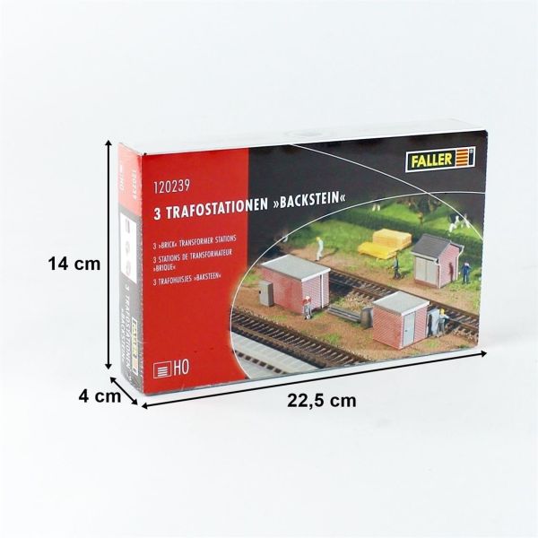 Faller 120239 1/87 Ölçek, Tuğla Duvarlı Trafo Kulübesi ( 3 Adet ), Plastik Model Kiti