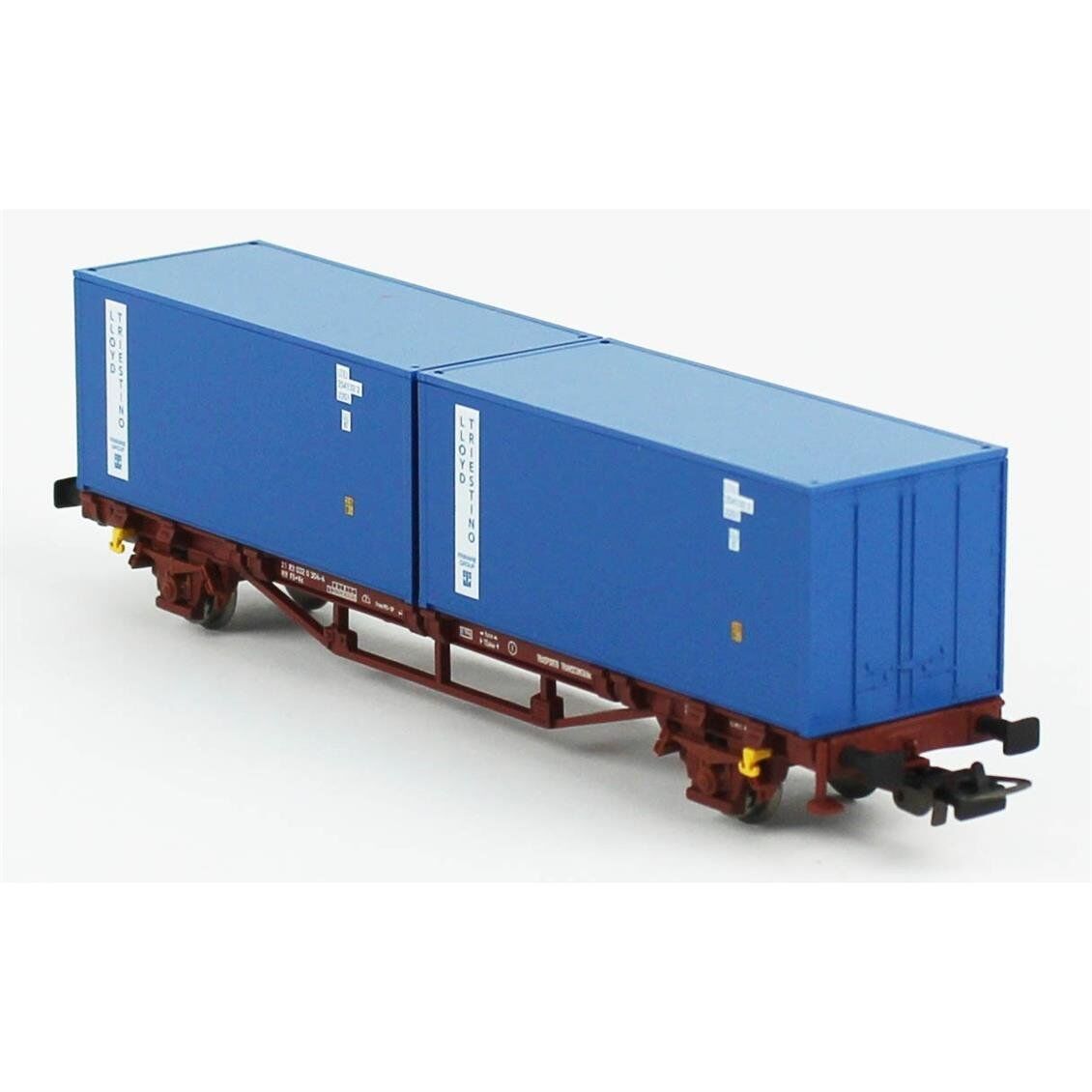 Piko (Hobby) 58755 1/87 Ölçek, 2x20 lik Konteynerli, FS 4.Dönem, Model Tren Yük Vagonu