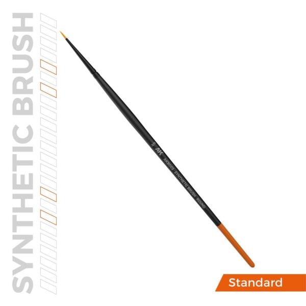 AK AKB005 No.3/0 Yuvarlak Uclu, Sentetik Kıllı Boya Fırçası