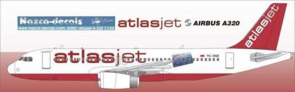 Nazca Decals Atj001 1/144 Ölçek, Atlasjet Decal-Standard Scheme With C