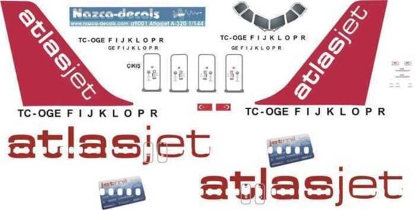 Nazca Decals Atj001B 1/144 Ölçek, Atlasjet A320
