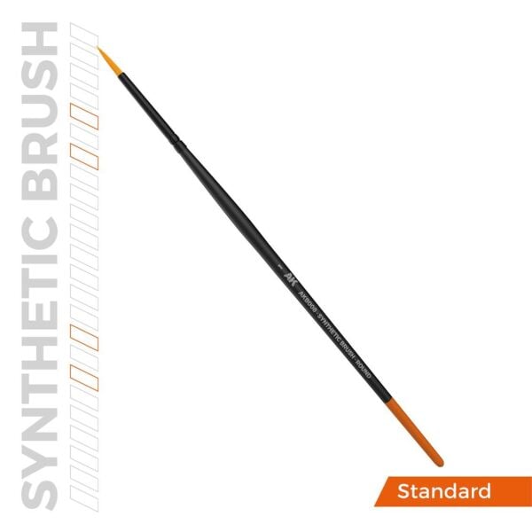 AK AKB008 No.1 Yuvarlak Uclu, Sentetik Kıllı Boya Fırçası