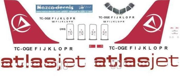 Nazca Decals Atj002B 1/144 Ölçek, Atlasjet A320 -New