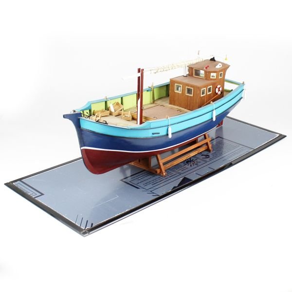 QD402 70 cm. Karadeniz Takası, Sergilemeye Hazır, Camekanlı Ahşap Gemi Modeli